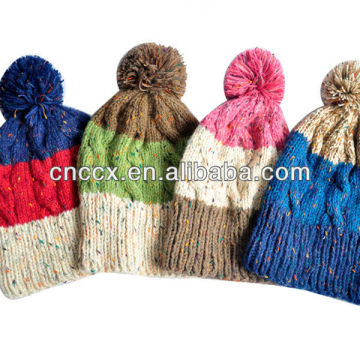 PK17ST169 pom pom knit beanie hat